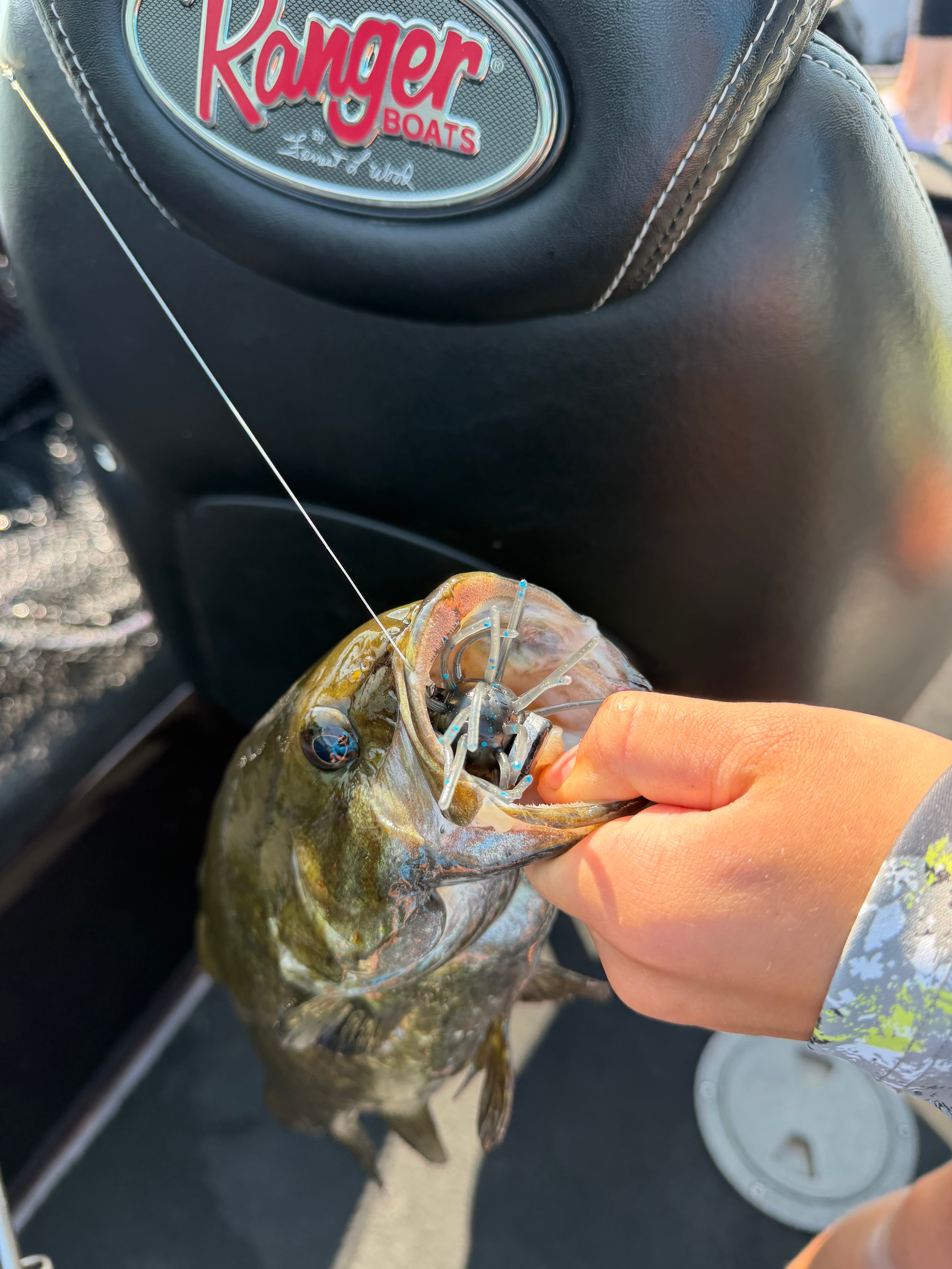 Smallmouth Bass caught by Grady M. on Chapman Urchin in Black Blue